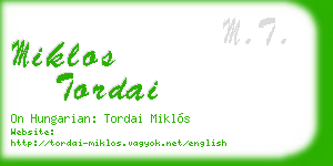 miklos tordai business card